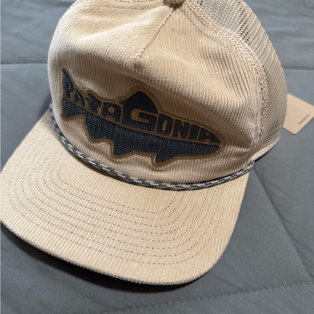 Patagonia Tan and Green Trucker Hat